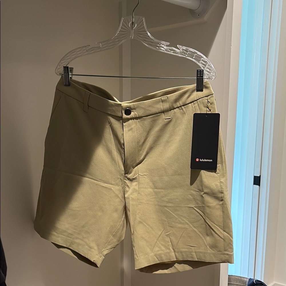 Lululemon Athletica Tan Flat Front Shorts